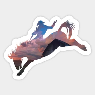 Bronco Rider 1: Farm Sunset Sticker